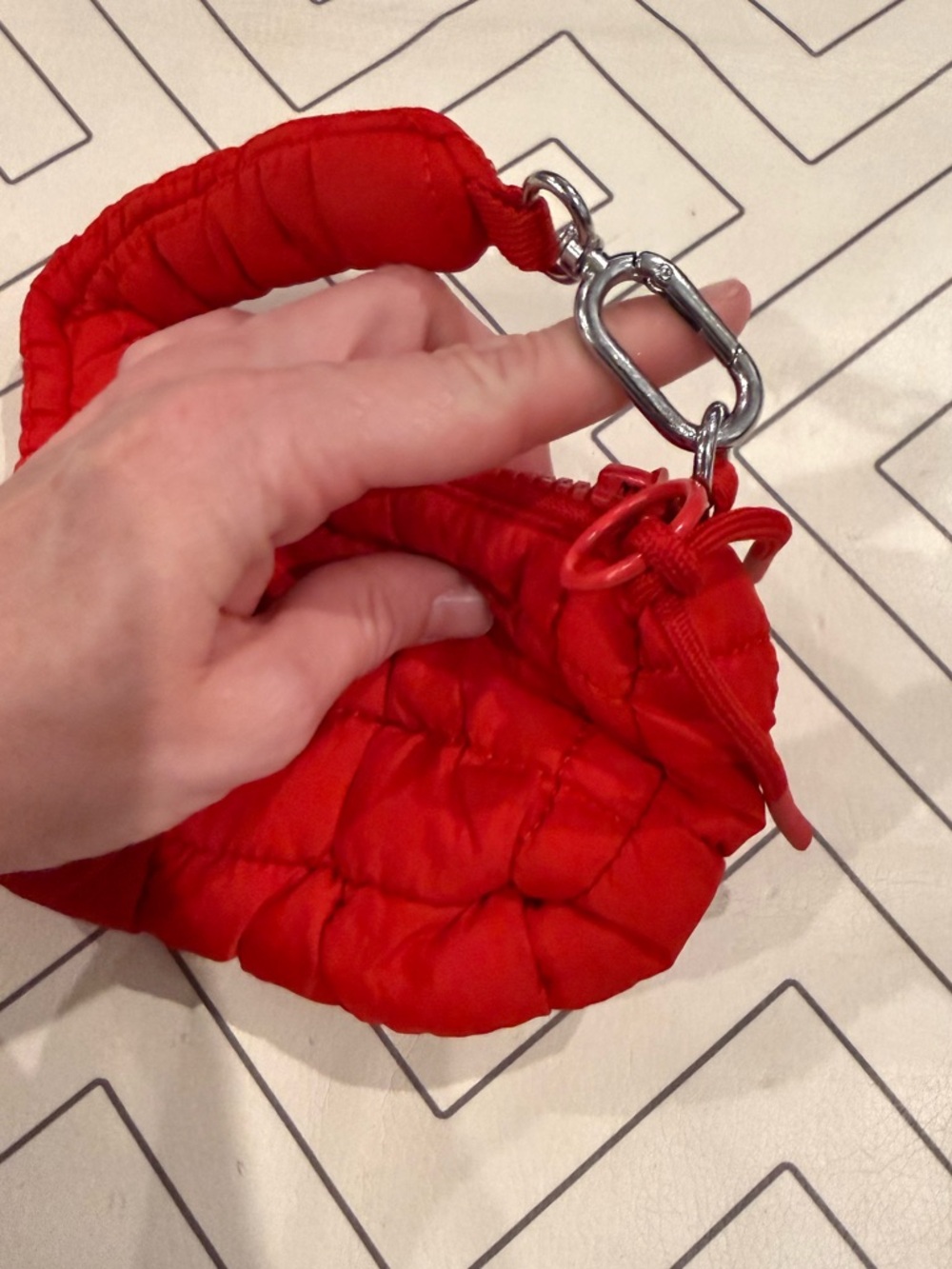 Quilted Puffer Mini Bag Keychain - Picture 6 of 9
